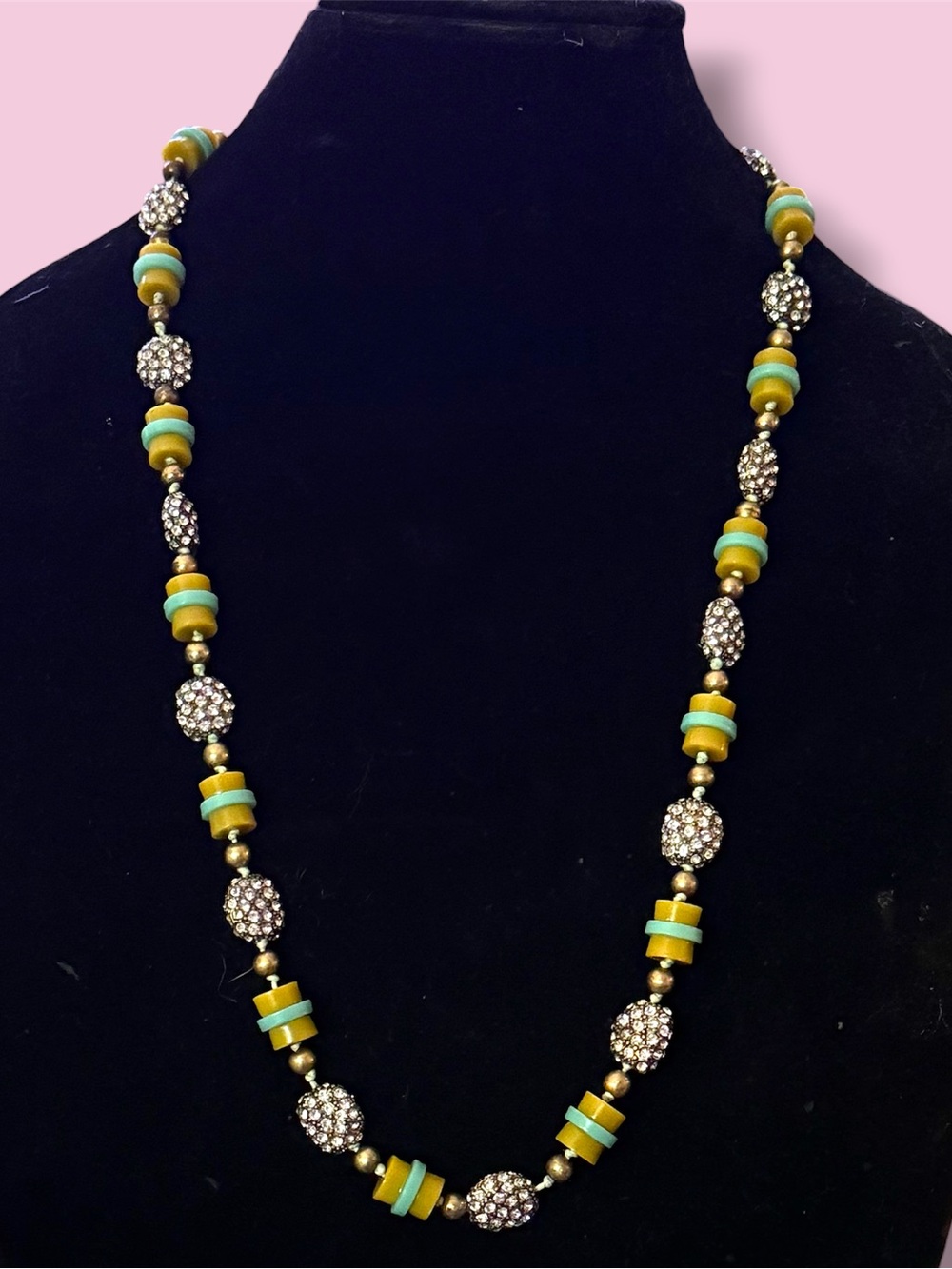 J. Crew resin and crystal bead statement necklace
